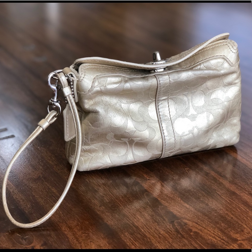 Gold Coach Wristlet